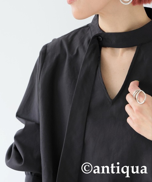 「antiqua」 長袖シャツ ONESIZE ホワイト レディースの画像3