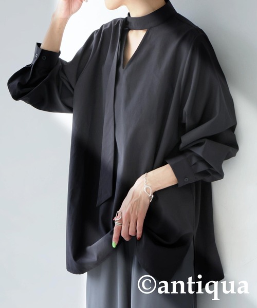 「antiqua」 長袖シャツ ONESIZE ホワイト レディースの画像5