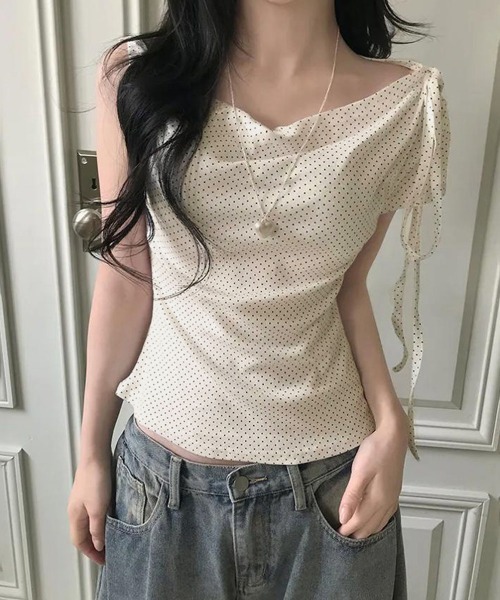 miniministore（ミニミニストア） tシャツ 半袖 ドット柄tシャツオフ