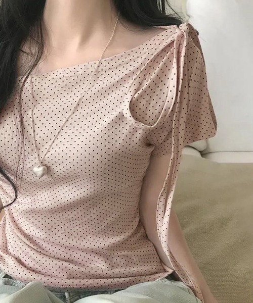 miniministore（ミニミニストア） tシャツ 半袖 ドット柄tシャツオフ