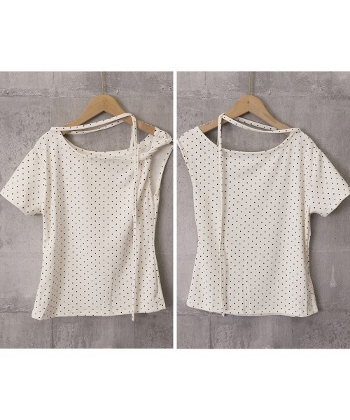 miniministore（ミニミニストア） tシャツ 半袖 ドット柄tシャツオフ