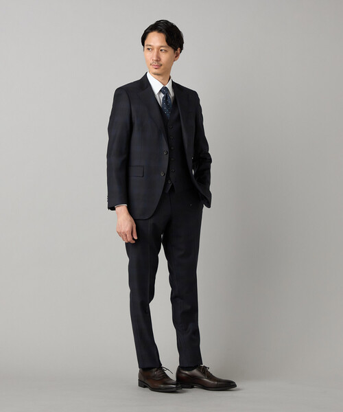 セレモニースーツ カジュアルスーツ 入学式 「IL PRINCIPE」 「セットアップ対応」尾州産 タータンチェック ジャケット メンズの画像