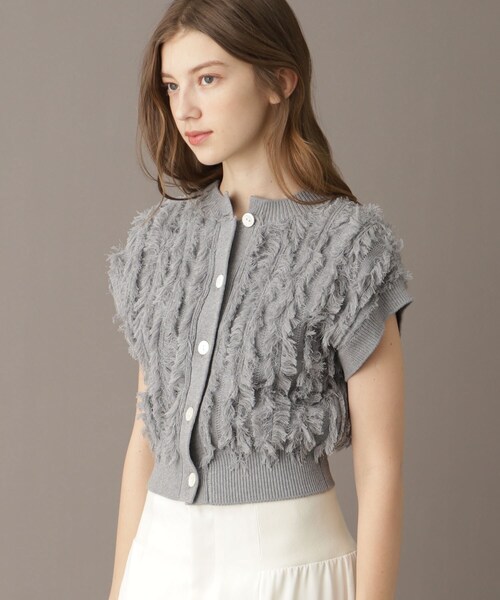 「DRESSTERIOR」 ニットカーディガン 36 ネイビー レディース_画像3