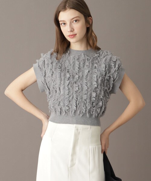 「DRESSTERIOR」 ニットカーディガン 36 ネイビー レディース_画像4