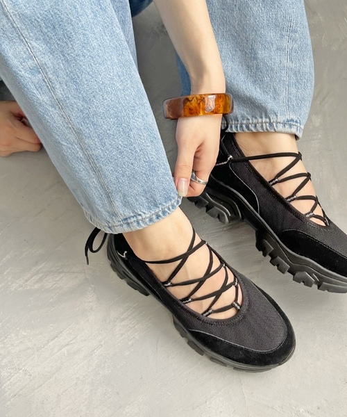 「LE TALON」 ローカットスニーカー MEDIUM ブラック レディース_画像5