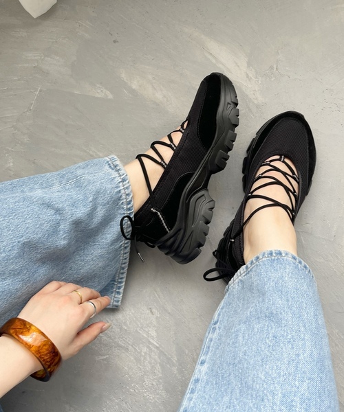 「LE TALON」 ローカットスニーカー MEDIUM ブラック レディース_画像6