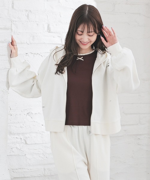 「Honeys」 ジップアップパーカー M スミクロ レディース_画像6