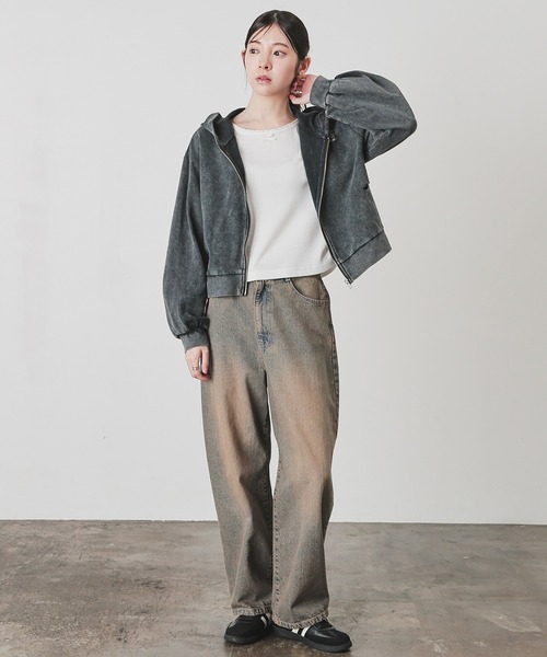 「Honeys」 ジップアップパーカー M スミクロ レディース_画像8