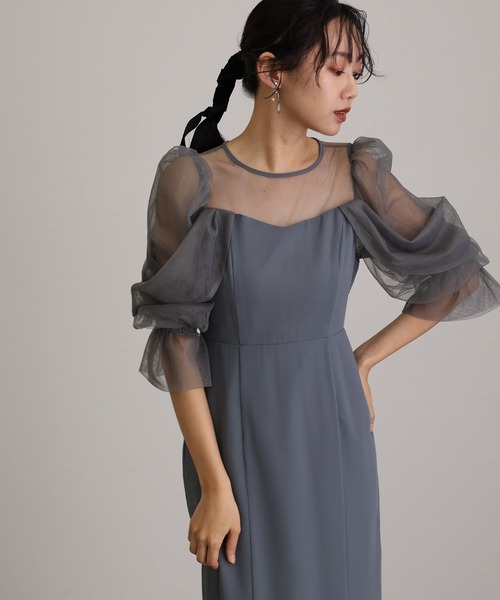 【専用】atlo【pourvous】7分袖ワンピース atlo（アトロ） 「POUR VOUS」7分袖ワンピース M ホワイト系その他