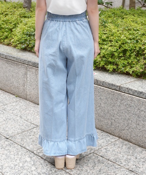 axes femme POETIQUE パンツ ハイウエストワイドデニムPT レディース