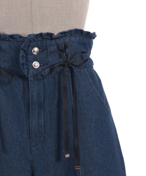 axes femme POETIQUE パンツ ハイウエストワイドデニムPT レディース