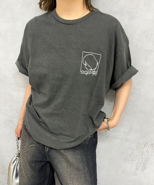 「TOKYOGIRL」 半袖Tシャツ FREE ブラック レディース_画像2