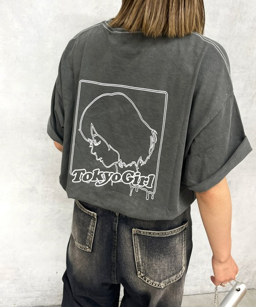 「TOKYOGIRL」 半袖Tシャツ FREE ブラック レディース_画像4