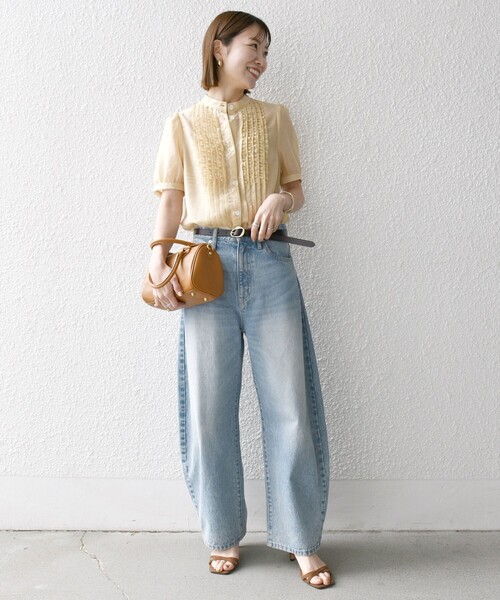 「SHIPS any」 半袖ブラウス ONE SIZE ネイビー レディース_画像9