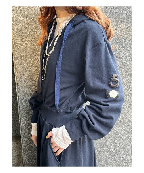 「INGEBORG」 長袖ワンピース FREE ネイビー レディース_画像4