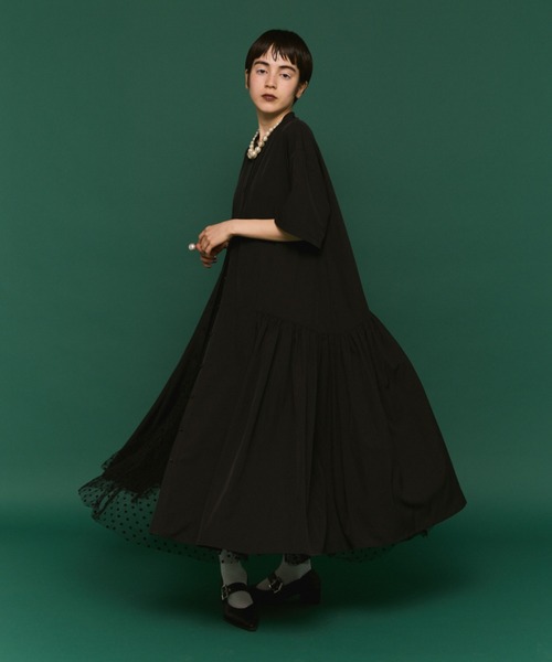 「manana suerte」 半袖ワンピース FREE イエロー レディース_画像6