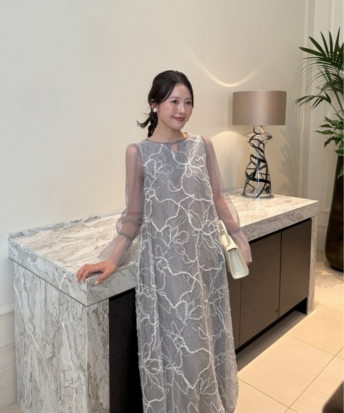 LERURE リルアー　Plume broderie balloon dress LE'RURE ドレス Plume broderie balloon dress : ZOZOTOWN Yahoo!店