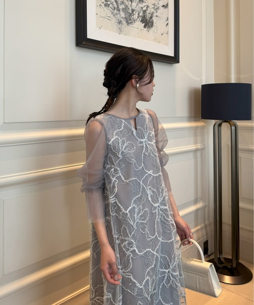 LERURE リルアー　Plume broderie balloon dress LE'RURE ドレス Plume broderie balloon dress : ZOZOTOWN Yahoo!店