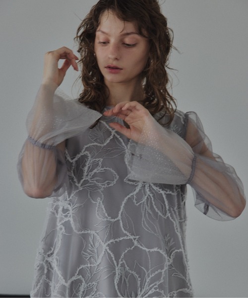 LE'RURE ドレス Plume broderie balloon dress : ZOZOTOWN Yahoo!店