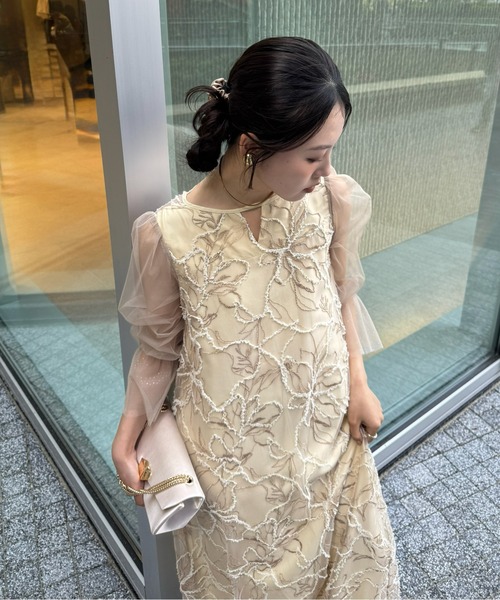 LE'RURE ドレス Plume broderie balloon dress : ZOZOTOWN Yahoo!店
