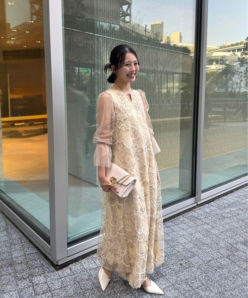 LE'RURE ドレス Plume broderie balloon dress : ZOZOTOWN Yahoo!店