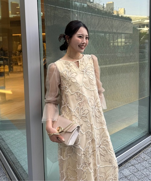 LE'RURE ドレス Plume broderie balloon dress : ZOZOTOWN Yahoo!店