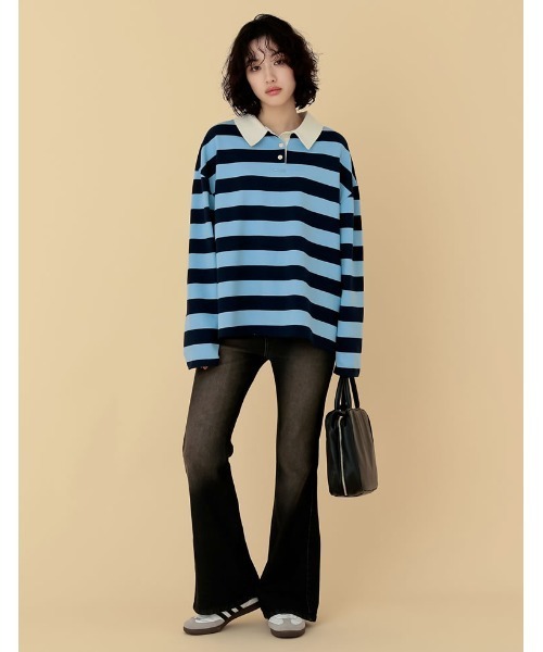 「Re:EDIT」 ブーツカットデニムパンツ MEDIUM ブルー系その他 レディース_画像5