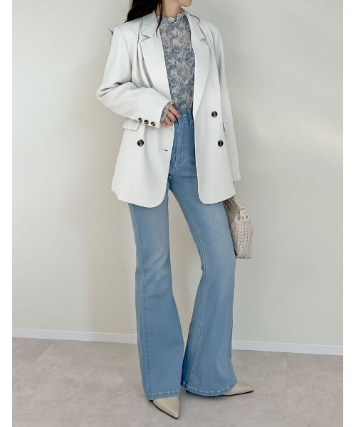 「Re:EDIT」 ブーツカットデニムパンツ MEDIUM ブルー系その他 レディース_画像6