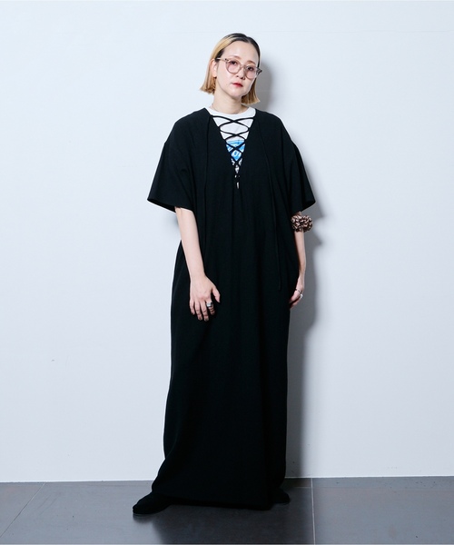「CITYSHOP」 半袖ワンピース 38 ブラック レディース_画像4