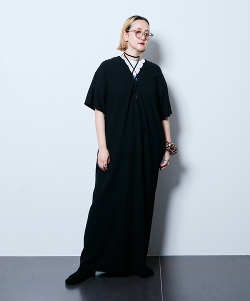 「CITYSHOP」 半袖ワンピース 38 ブラック レディース_画像5