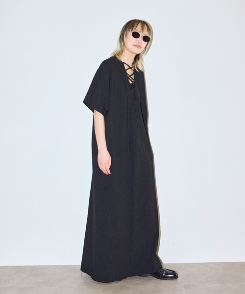 「CITYSHOP」 半袖ワンピース 38 ブラック レディース_画像7