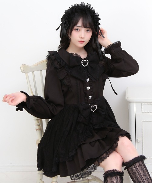 DearMyLove ワンピース レースカシュクールフリルワンピース