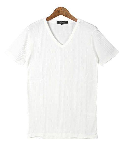 LUXSTYLE（ラグスタイル） tシャツ ランダムテレコ無地VネックTシャツ