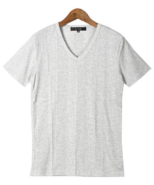 LUXSTYLE（ラグスタイル） tシャツ ランダムテレコ無地VネックTシャツ