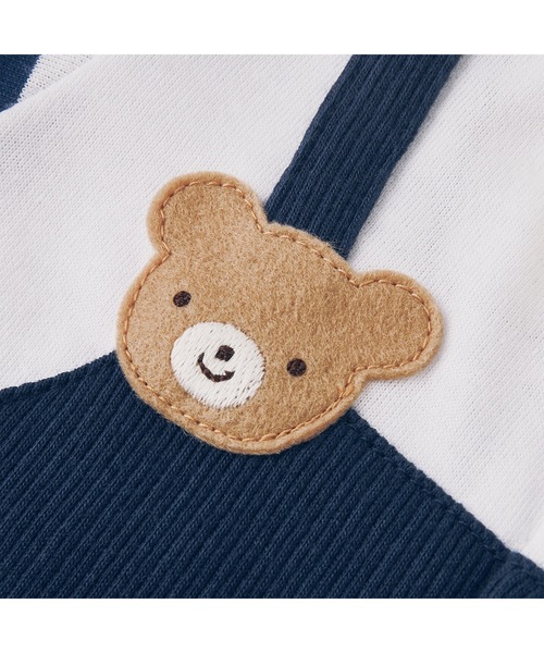 ベビー服 ロンパース オーバーオール風半袖ショートオールの画像