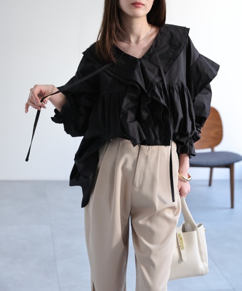 sakishimatokyo チュニック 「選べる新柄登場」ビックカラーフリル