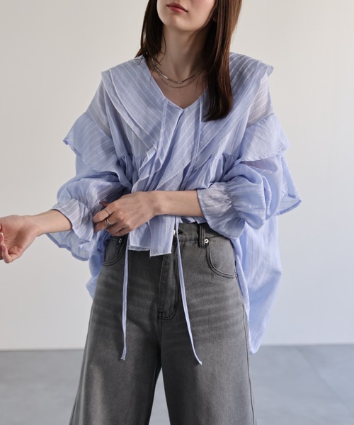 sakishimatokyo チュニック 「選べる新柄登場」ビックカラーフリル