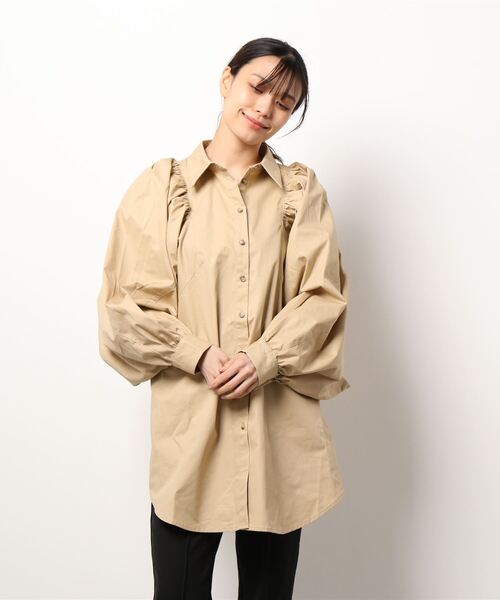 ブラウス シャツ 高密度ツイルドルマンギャザーブラウス レディース STYLEBLOCK ブラウス シャツ 高密度ツイルドルマンギャザー