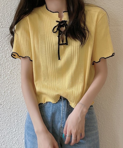 Girly Doll tシャツ メロウレースアップトップス レディース