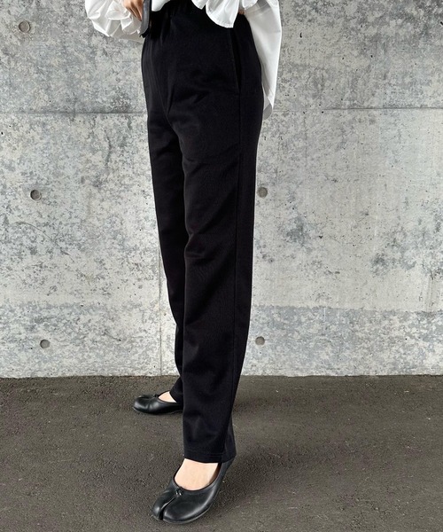 パンツ リブストレートリラックスパンツ レディース : ZOZOTOWN