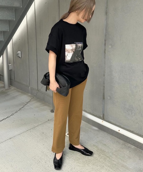 リラックスパンツ ストレート シンプルな大人カジュアル♪ パンツ リブストレートリラックスパンツ レディース : ZOZOTOWN
