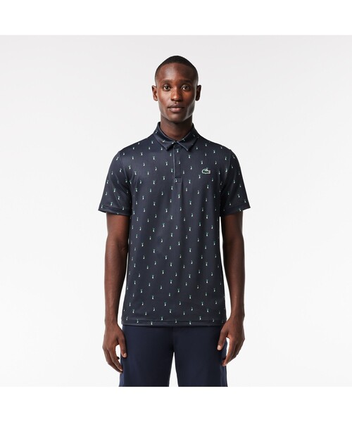 LACOSTE（ラコステ） ポロシャツ UVカット ミニマム総柄プリント 比翼