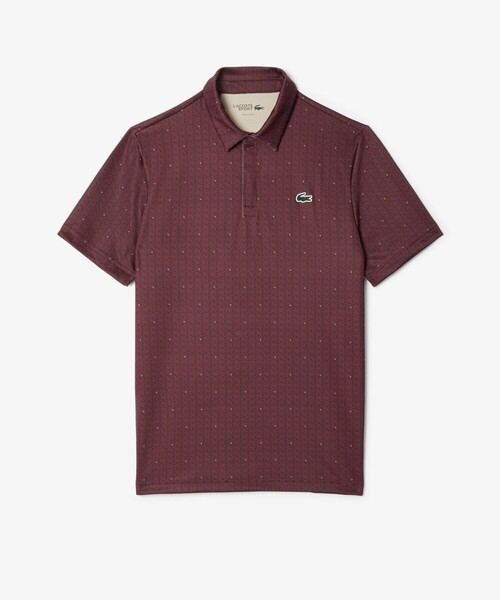 新品 LACOSTE 34 ポロシャツ SLIM FIT ラコステ ゴルフ ラコステ LACOSTE ミニマム総柄プリント 比翼仕立て ウルトラ
