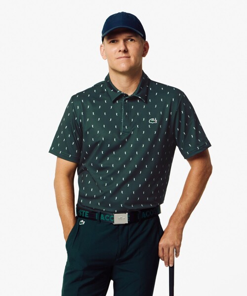 LACOSTE（ラコステ） ポロシャツ UVカット ミニマム総柄プリント 比翼