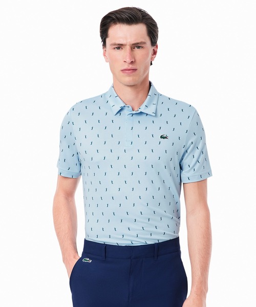 LACOSTE（ラコステ） ポロシャツ UVカット ミニマム総柄プリント 比翼