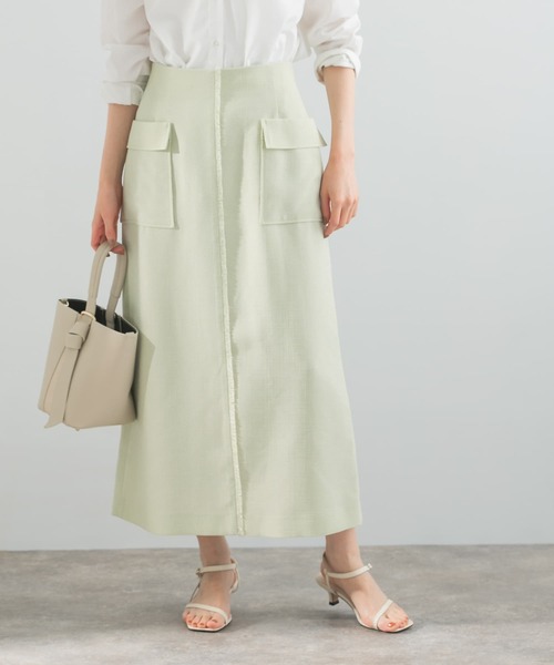 スカート リネンライクポケットストレートスカート : ZOZOTOWN Yahoo