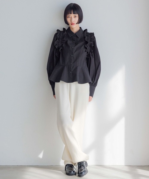 tシャツ フリルハーネスペプラムブラウス　109137 レディース tシャツ フリルハーネスペプラムブラウス 109137 レディース