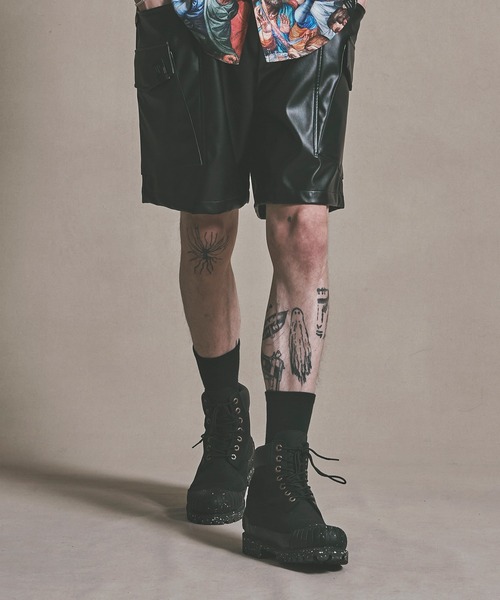 MSML パンツ WIDE CARGO SHORTS FAKE LEATHER / フェイク レザー