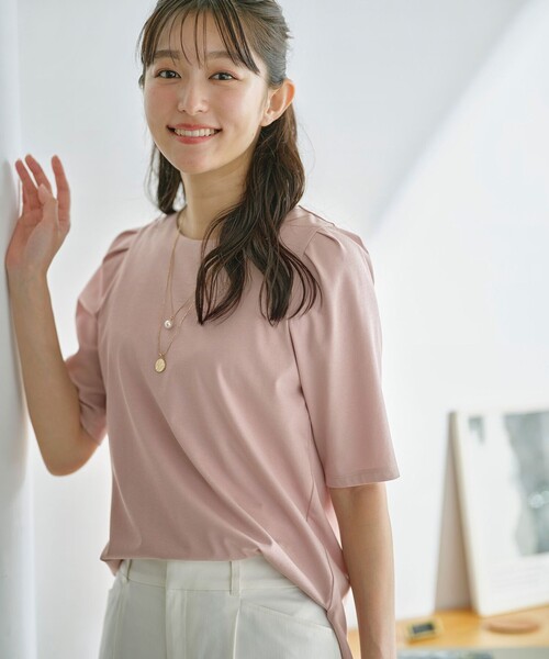 tシャツ プレーティングジャージー タックスリーブ カットソー レディース any SiS tシャツ 「UVカット・接触冷感・撥水・汗ジミ防止