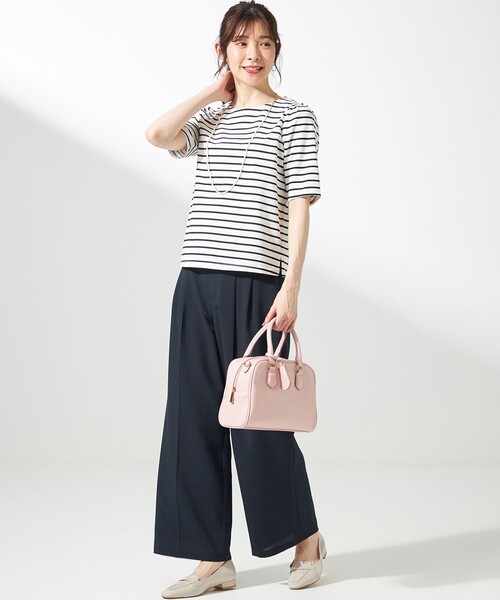 tシャツ 「洗える」プレーティングジャージー フロントタック カットソー レディース tシャツ 「洗える」プレーティングジャージー フロントタック